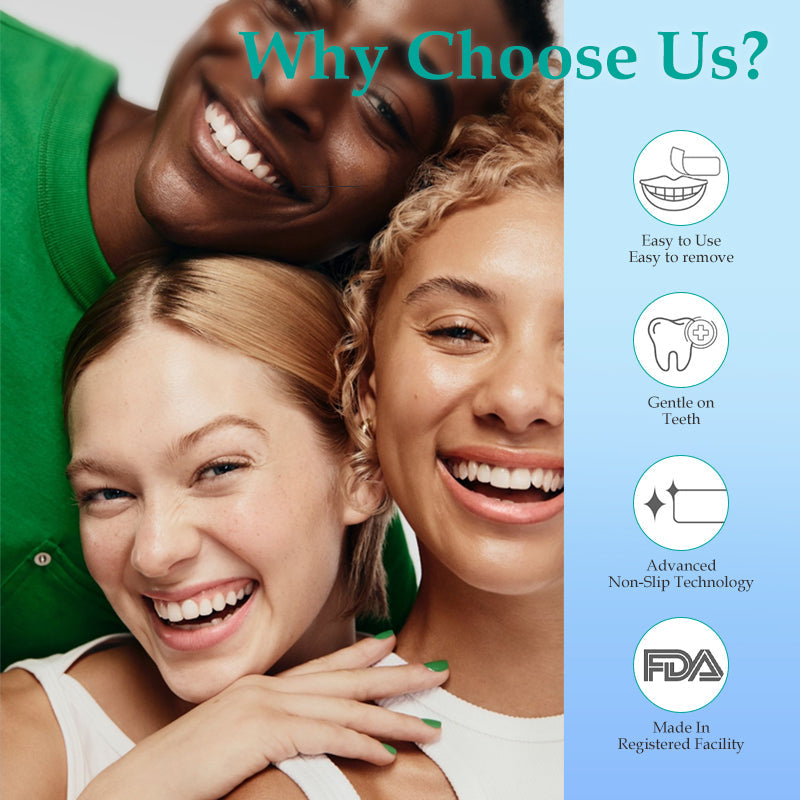 QIAWI™ Advanced Teeth Whitening Strips – Mess-Free, No-Slip, Long-Lasting Brightness!