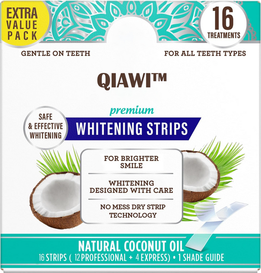 QIAWI™ Advanced Teeth Whitening Strips – Mess-Free, No-Slip, Long-Lasting Brightness!