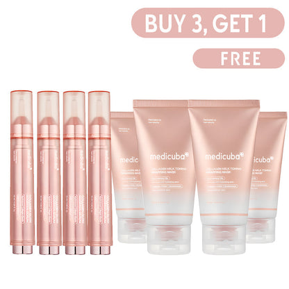 Milky Glow Lock Collagen Duo Collagen Glazed Milky Glow Wrapping Mask (20-Min Use) + Collagen Glow Booster Milk