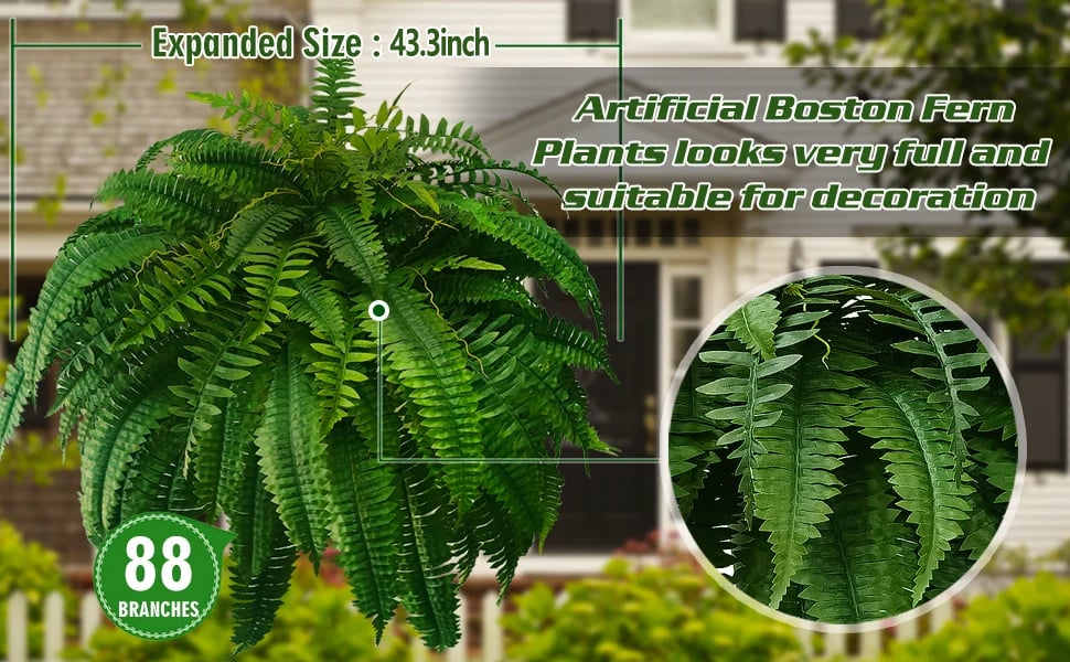 UV Resistant Lifelike Artificial Boston Fern🍀